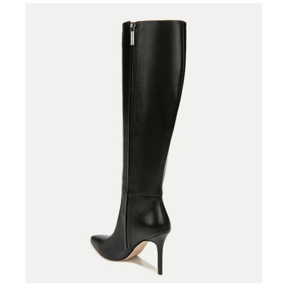 VERONICA BEARD Lisa Tall Black Pointed Toe Leather Boots Knee High New 9 - Picture 7 of 11